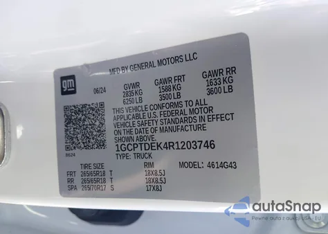 2024 Chevrolet Colorado 4Wd Z71 from USA, damaged, VIN 1GCPTDEK4R1203746